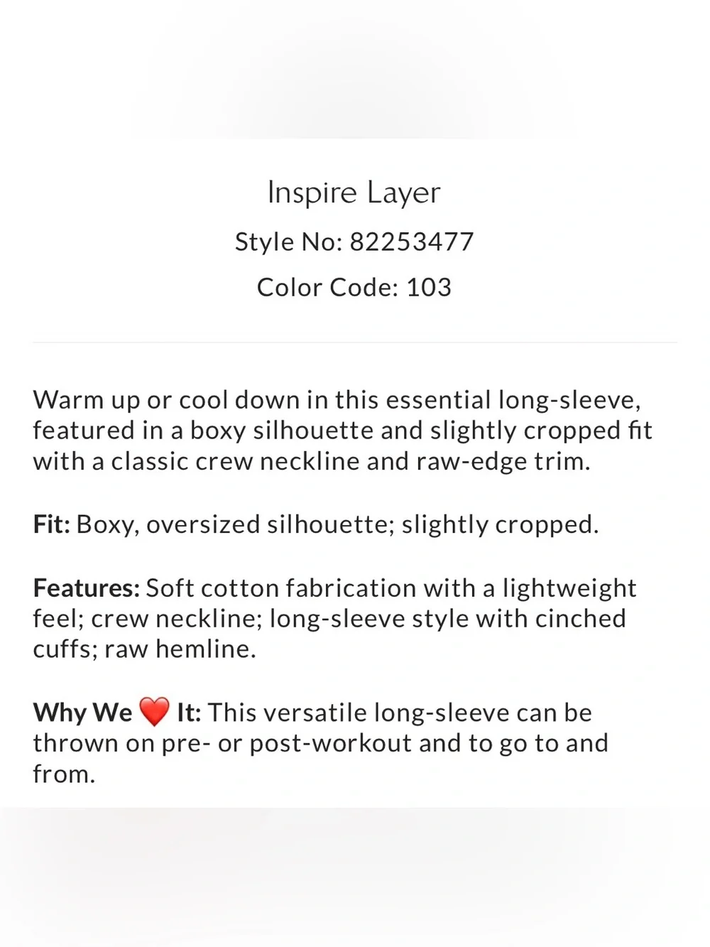 Free People Movement Inspire Layer